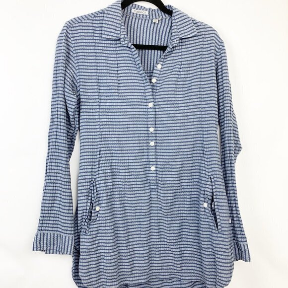 Toad&Co Blue Striped Tunic Top - Picture 1 of 9